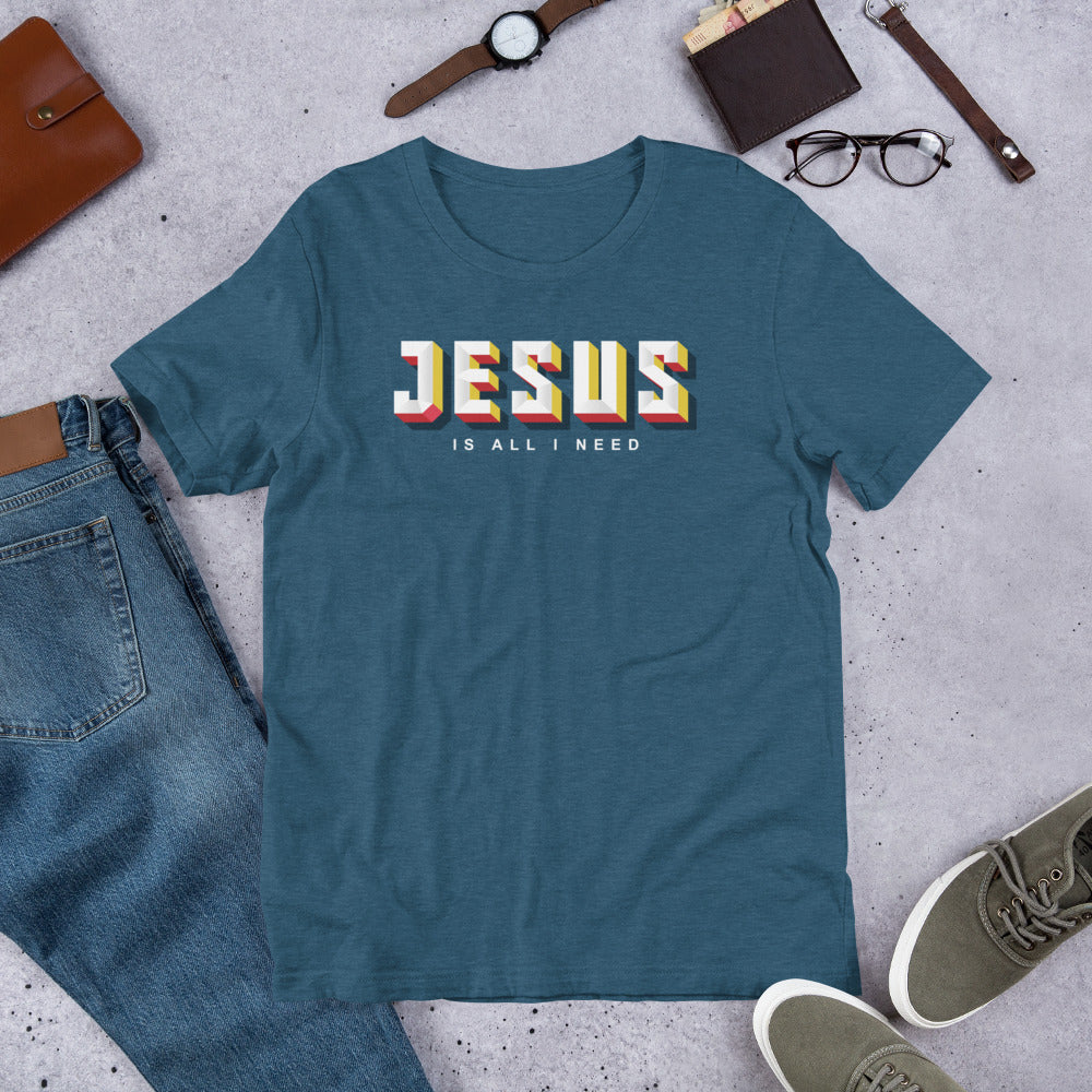 Jesus Is All I Need Short-Sleeve Unisex T-Shirt-T-Shirt-PureDesignTees