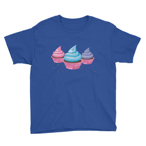 3 Yummy Cupcakes Youth Short Sleeve T-Shirt-PureDesignTees