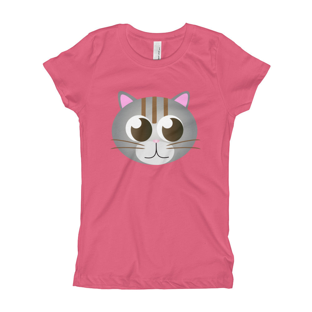 Cute Kitten Girl's T-Shirt-T-shirt-PureDesignTees