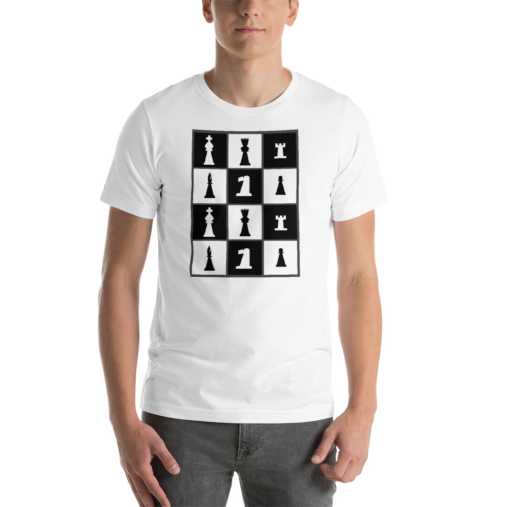 Chess Pieces Grid Short-Sleeve Unisex T-Shirt-T-Shirt-PureDesignTees
