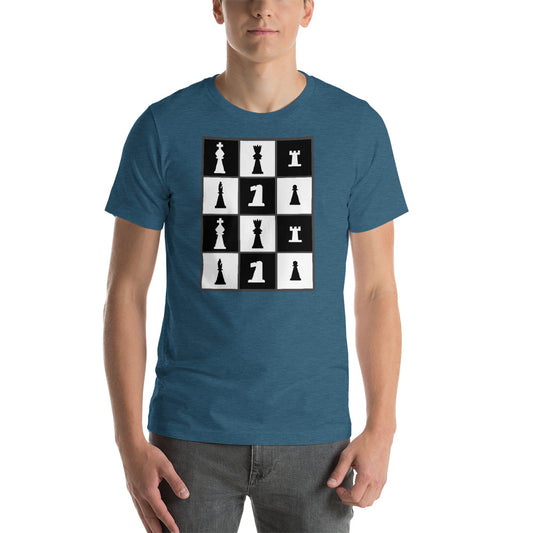 Chess Pieces Grid Short-Sleeve Unisex T-Shirt-T-Shirt-PureDesignTees