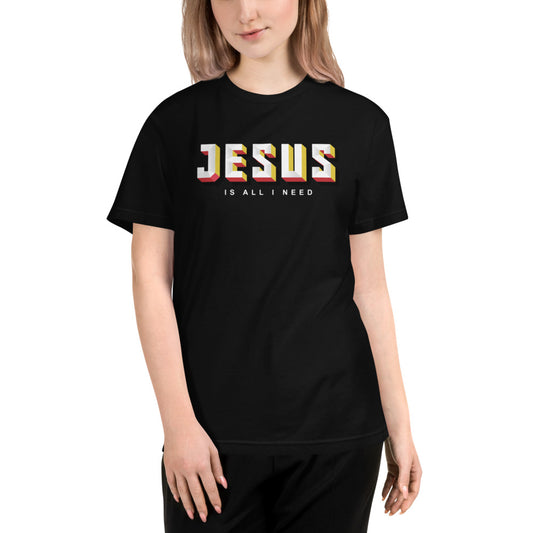 Jesus is All I Need Sustainable Organic Cotton T-Shirt-Organic Cotton T-Shirt-PureDesignTees