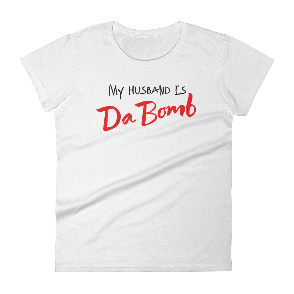 My Husband is Da Bom Women's short sleeve t-shirt-T-Shirt-PureDesignTees