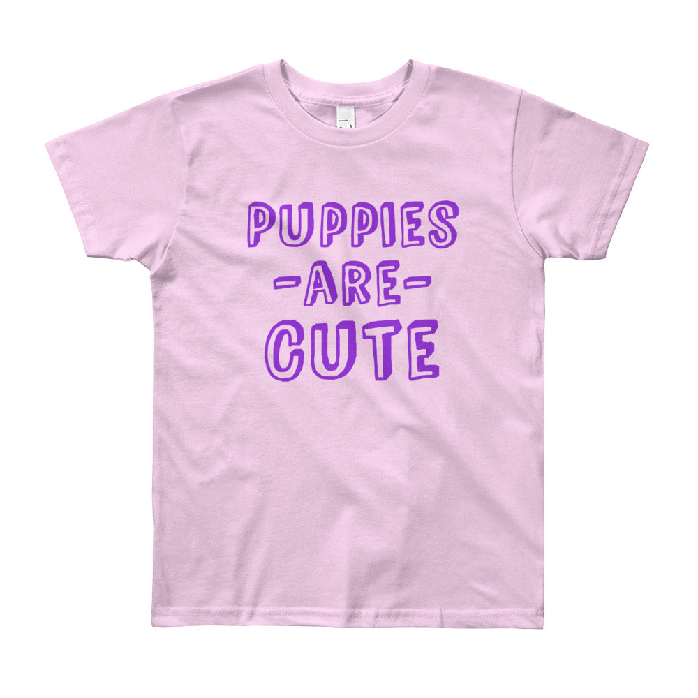 Puppies are Cute Youth Short Sleeve T-Shirt-T-shirt-PureDesignTees