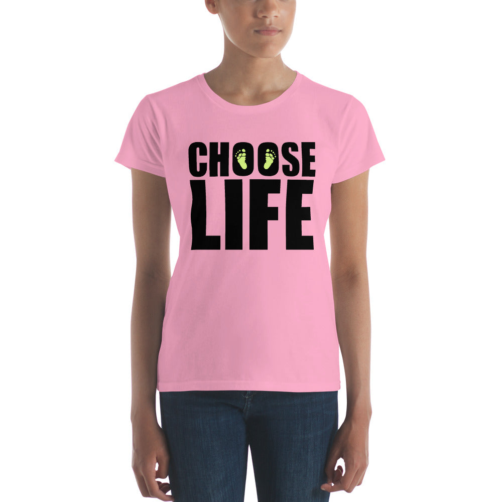 Choose Life Women's short sleeve t-shirt-T-Shirts-PureDesignTees