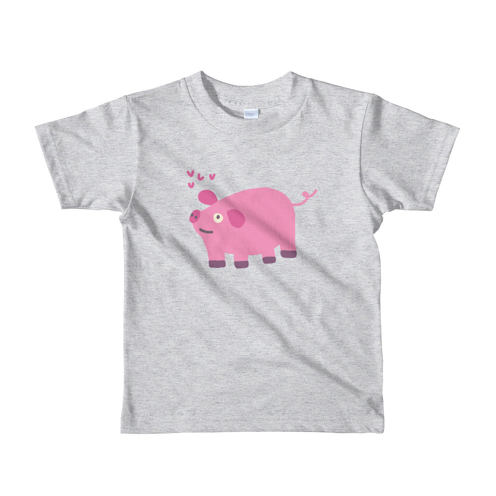 Cute Cartoon Pig Short sleeve kids t-shirt-T-Shirts-PureDesignTees