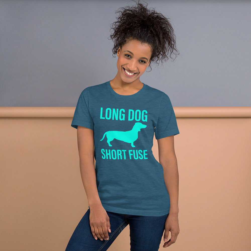 Long Dog Short Fuse Short-Sleeve Unisex T-Shirt-t-shirt-PureDesignTees