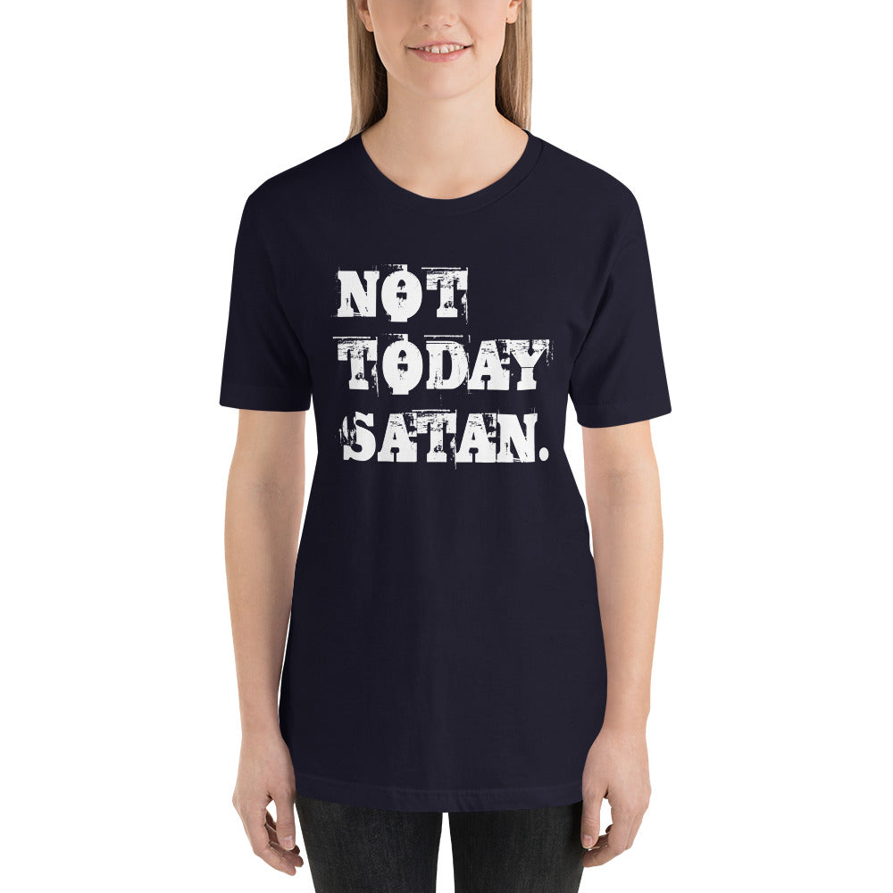 Not Today Satan. Short-Sleeve Unisex T-Shirt-T-shirt-PureDesignTees