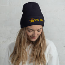 Load image into Gallery viewer, Embroidered Pug Hug Cuffed Beanie-beanie-PureDesignTees