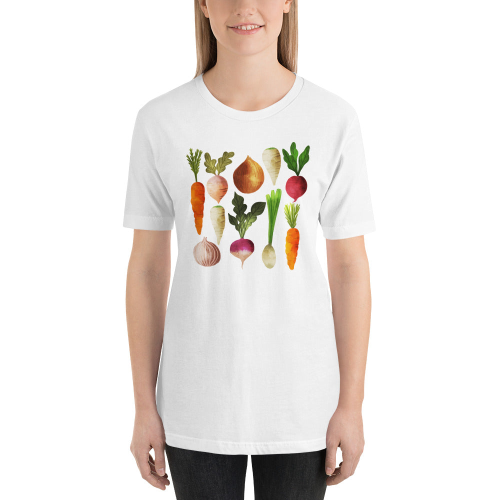 Watercolor Vegetables Short-Sleeve Unisex T-Shirt-t-shirt-PureDesignTees