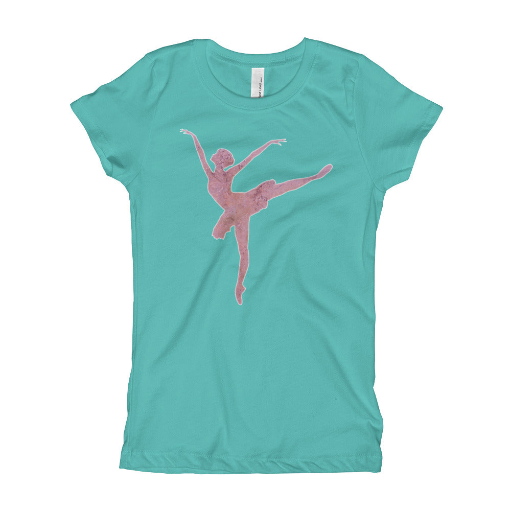 Ballerina with Texture Girl's T-Shirt-PureDesignTees