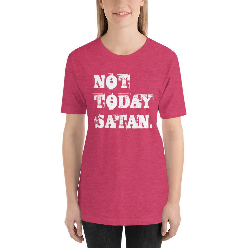 Not Today Satan. Short-Sleeve Unisex T-Shirt-T-shirt-PureDesignTees