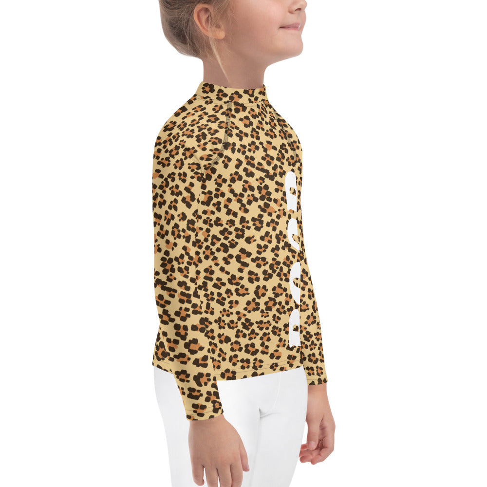 Leopard Pattern Roar Kids Rash Guard-Kids Rash Guard-PureDesignTees