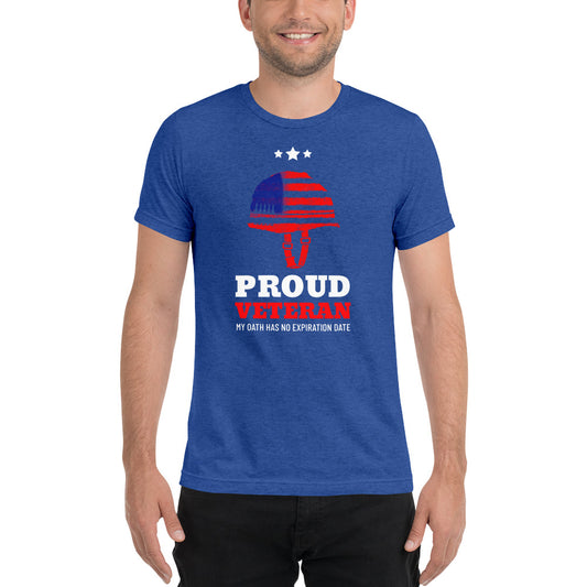 Proud Veteran Short Sleeve Tri-blend T-shirt-tri-blend t-shirt-PureDesignTees