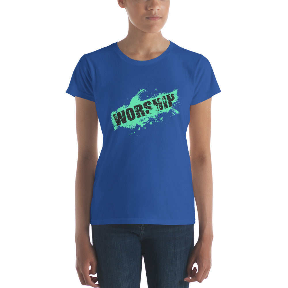 Worship Splatter Women's short sleeve t-shirt-T-Shirt-PureDesignTees