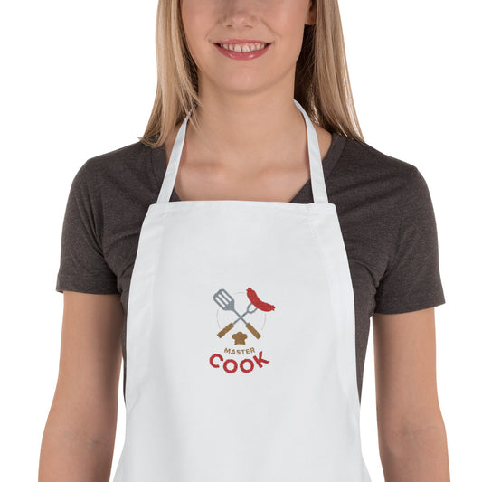 Master Cook Embroidered Apron-Apron-PureDesignTees