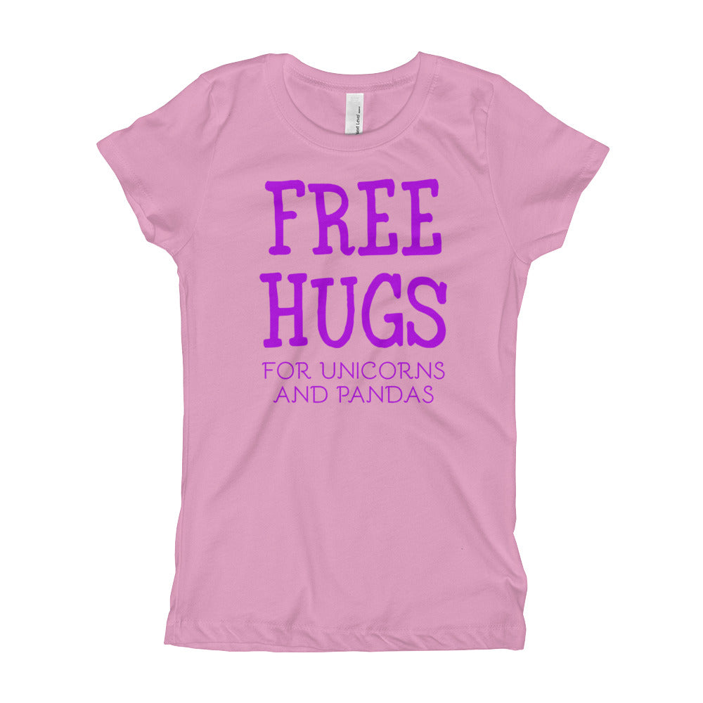 Free Hugs For Unicorns and Pandas Girl's T-Shirt-t-shirt-PureDesignTees