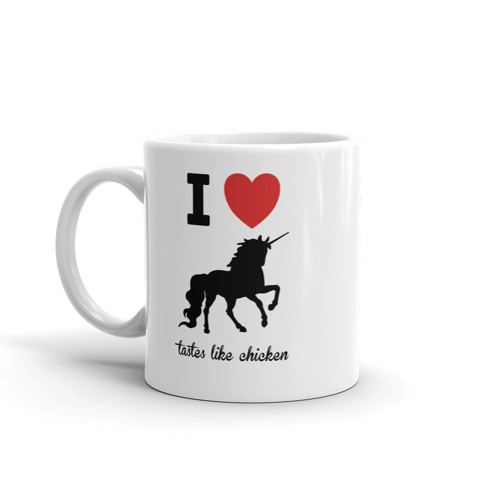 I Love Unicorns - Tastes Like Chicken Mug-Mug-PureDesignTees