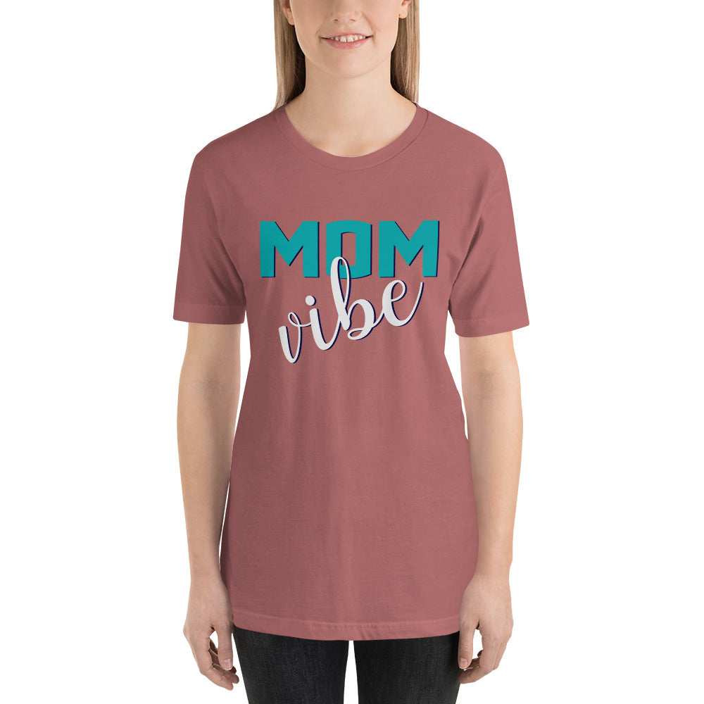 Mom Vibe Unisex Short Sleeve Jersey T-Shirt with Tear Away Label-T-shirt-PureDesignTees