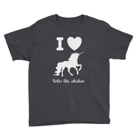 I Love Unicorns Tastes Like Chicken Youth Short Sleeve T-Shirt-T-Shirt-PureDesignTees