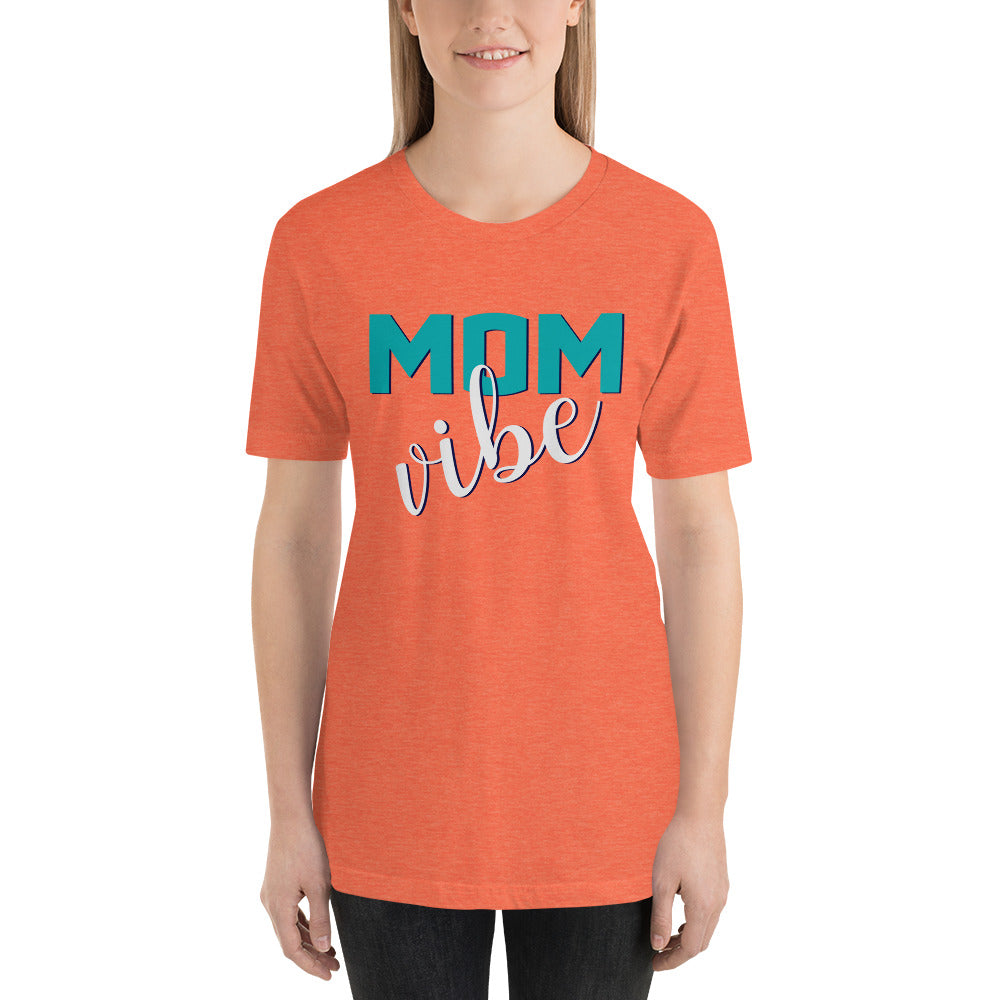 Mom Vibe Unisex Short Sleeve Jersey T-Shirt with Tear Away Label-T-shirt-PureDesignTees