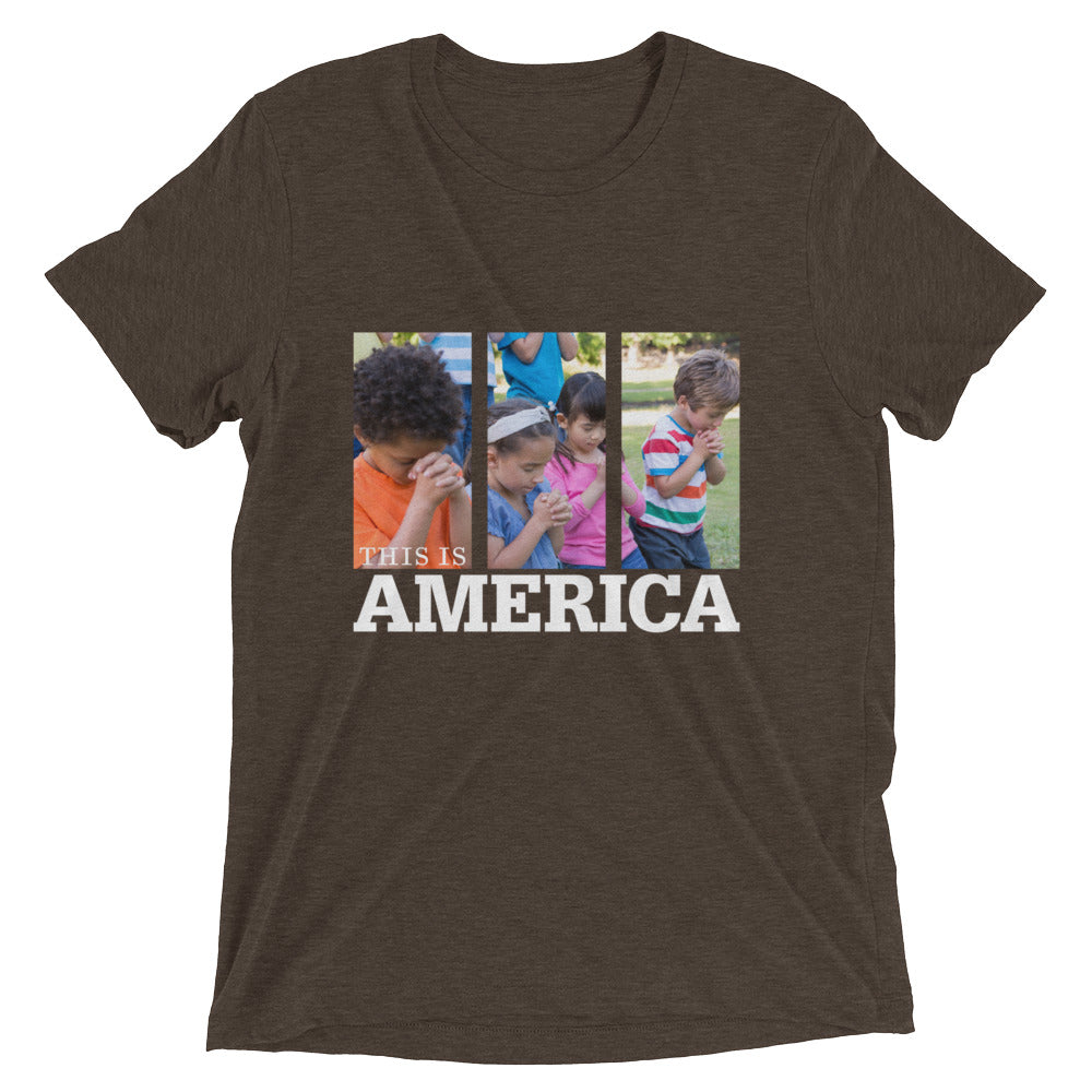 This is America - Children Praying Short sleeve t-shirt-T-Shirt-PureDesignTees