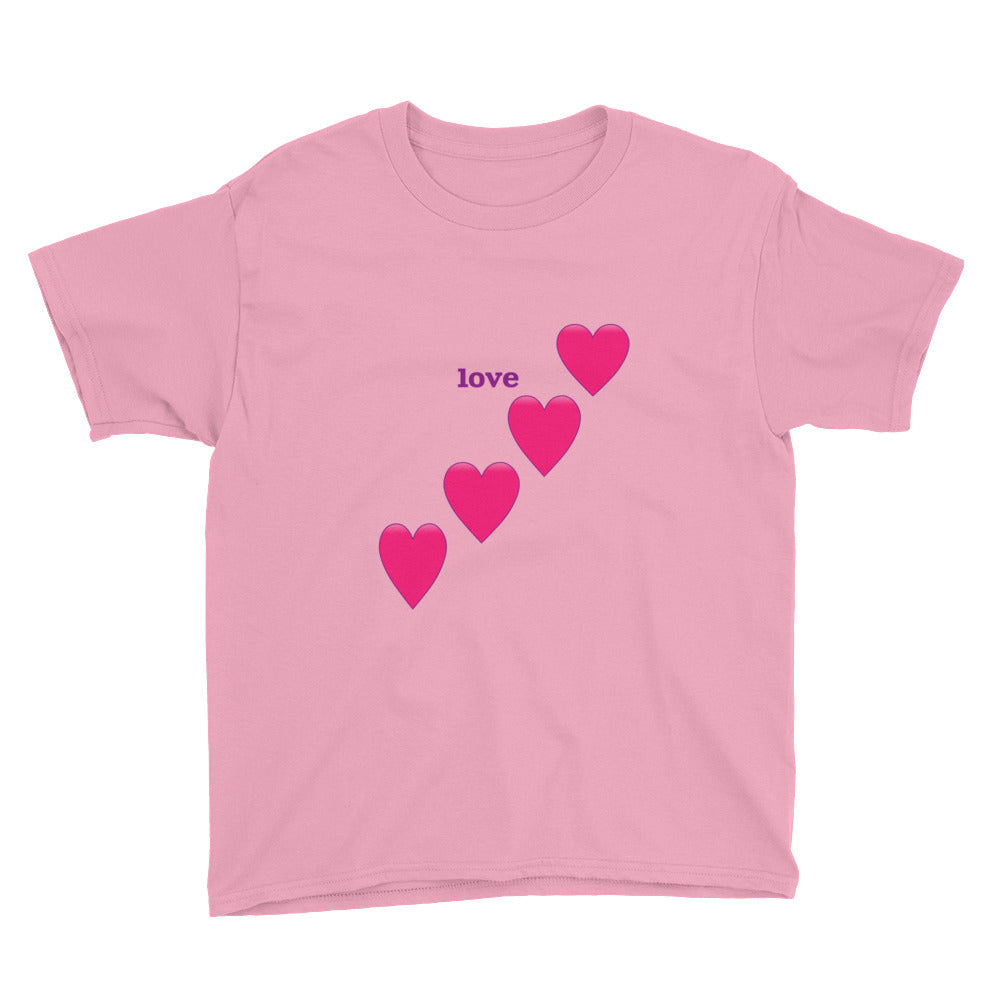 Love and Hearts Youth Short Sleeve T-Shirt-T-shirt-PureDesignTees