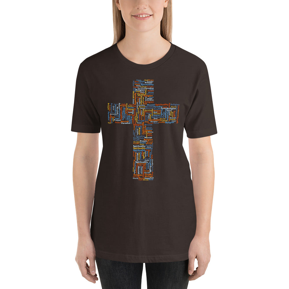 Christian Cross Word Cloud Short-Sleeve Unisex T-Shirt-T-shirt-PureDesignTees