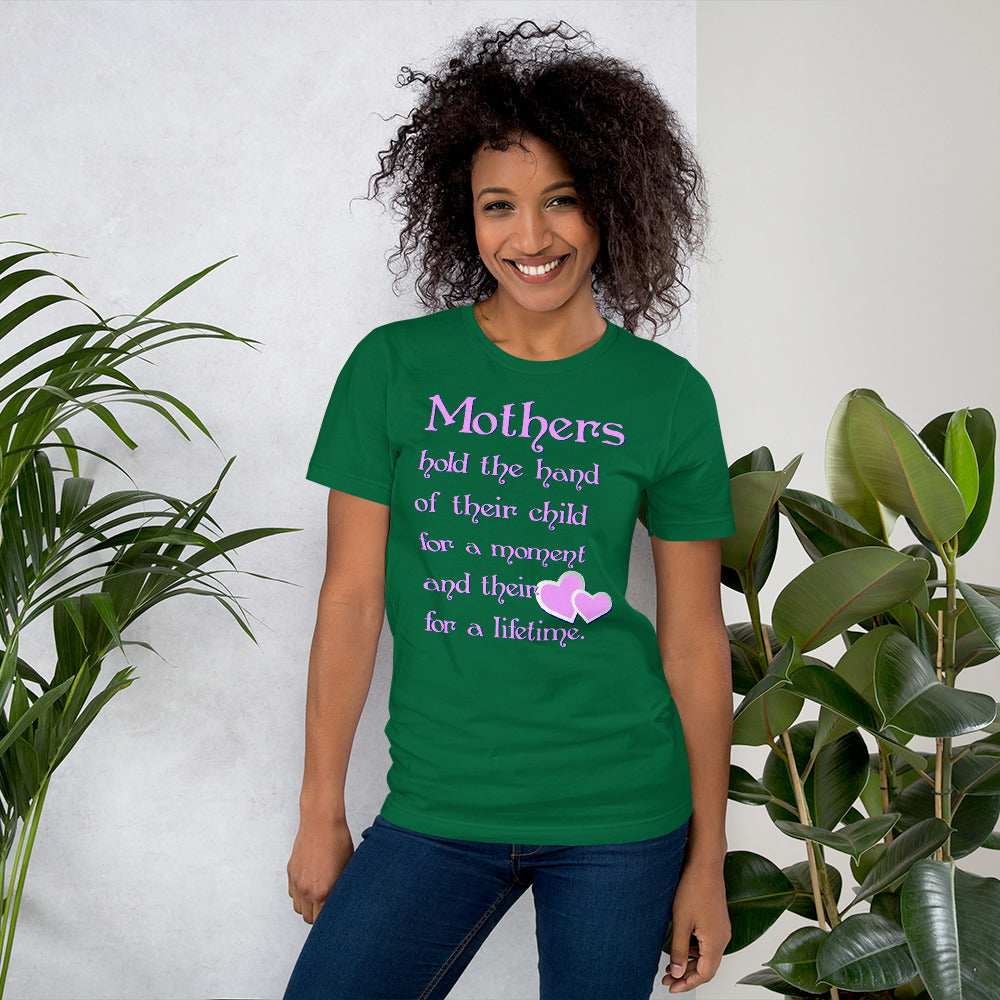 Mothers Hold the Hand Unisex Short Sleeve Jersey T-Shirt with Tear Away Label-PureDesignTees