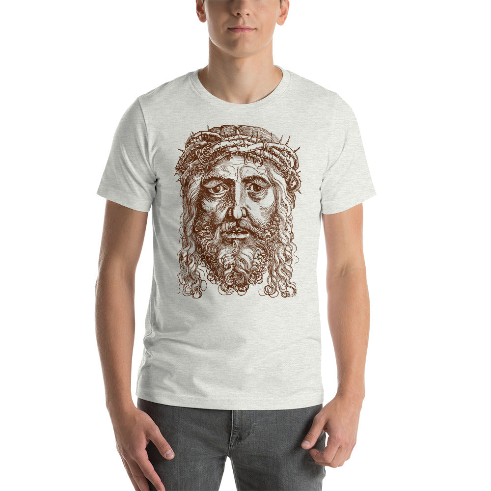 Jesus Crown of Thorns Portrait Short-Sleeve Unisex T-Shirt-t-shirt-PureDesignTees