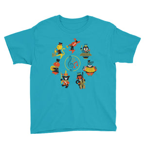 Musical Animals Youth Short Sleeve T-Shirt-t-shirt-PureDesignTees