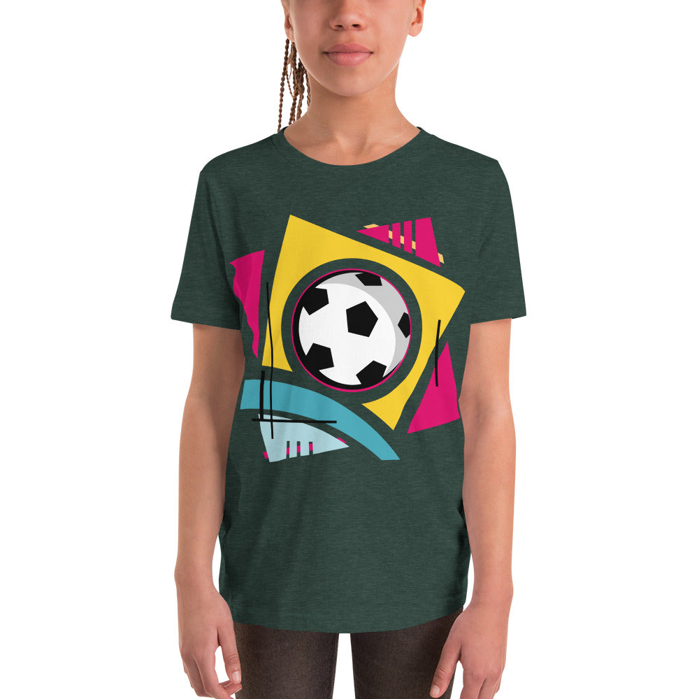Colorful Soccer Youth Short Sleeve T-Shirt-Youth T-shirt-PureDesignTees