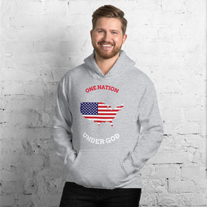 One Nation Under God Hooded Sweatshirt-Hoodie-PureDesignTees