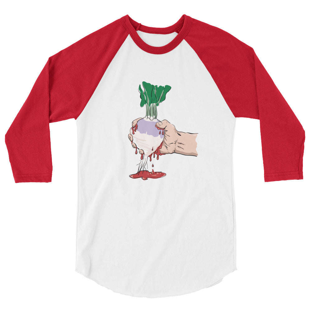 Squeezing Blood from a Turnip 3/4 sleeve raglan shirt-T-Shirt-PureDesignTees