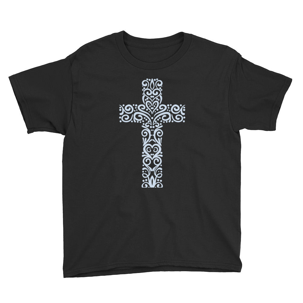 Decorative Cross Youth Short Sleeve T-Shirt-T-Shirt-PureDesignTees