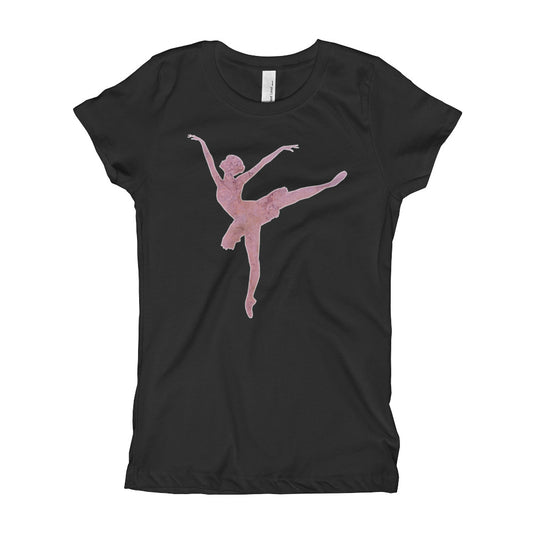 Ballerina with Texture Girl's T-Shirt-PureDesignTees