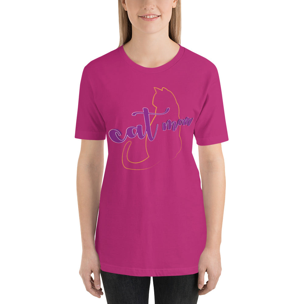 Cat Mom Short-Sleeve Unisex T-Shirt-PureDesignTees