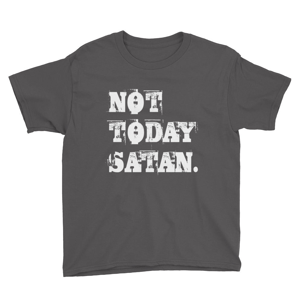 Not Today Satan. Youth Short Sleeve T-Shirt-T-shirt-PureDesignTees