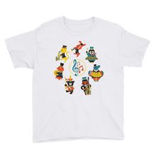 Load image into Gallery viewer, Musical Animals Youth Short Sleeve T-Shirt-t-shirt-PureDesignTees