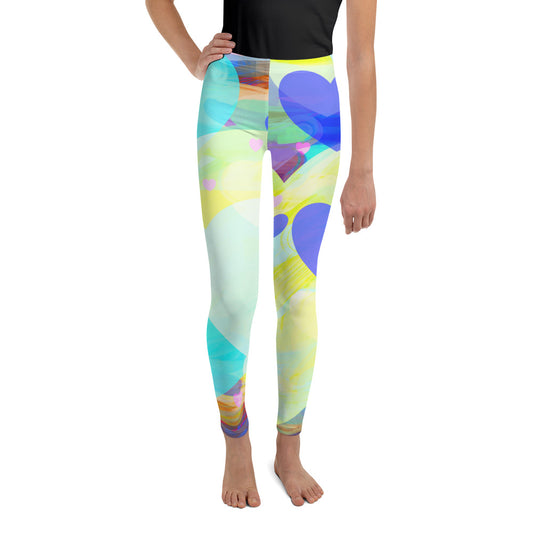 Bright Hearts All-Over Print Youth Leggings-Youth Leggings-PureDesignTees