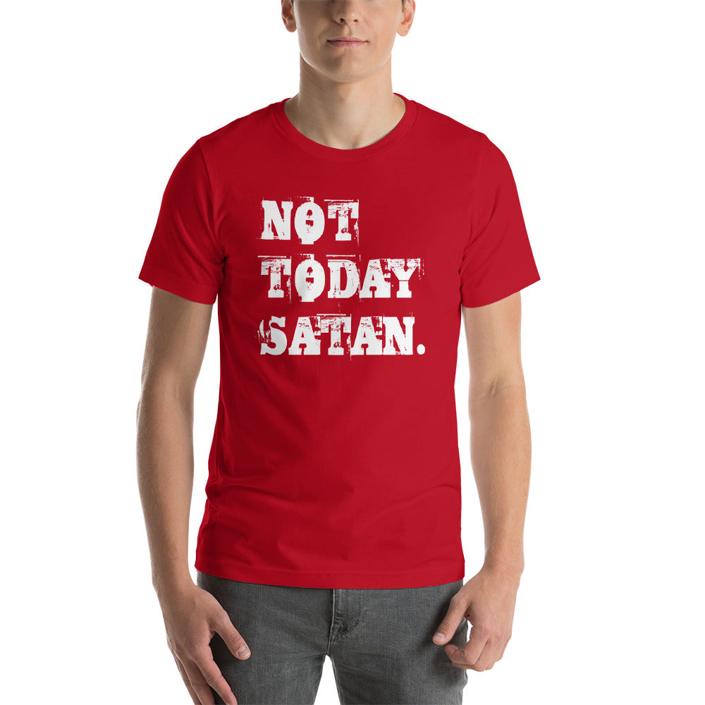 Not Today Satan. Short-Sleeve Unisex T-Shirt-t-shirt-PureDesignTees