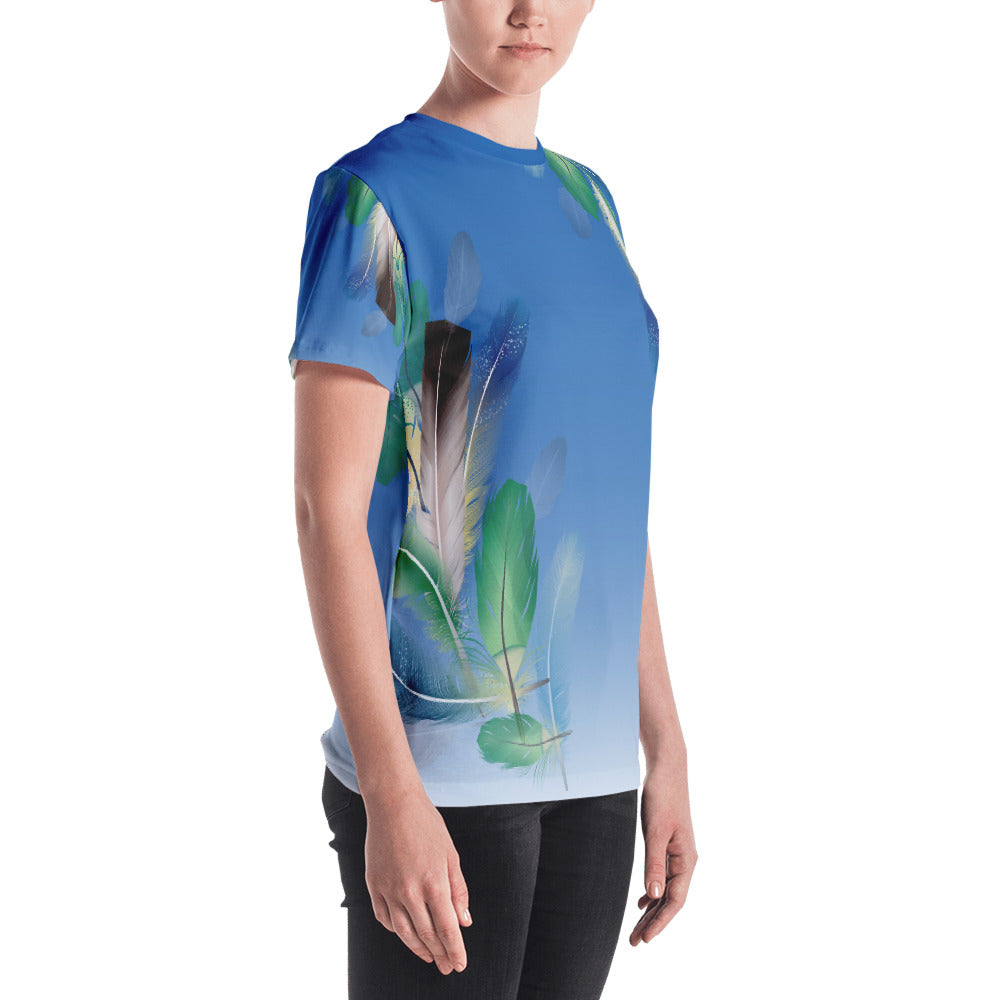 Tropical Feathers Women's T-shirt-T-Shirt-PureDesignTees