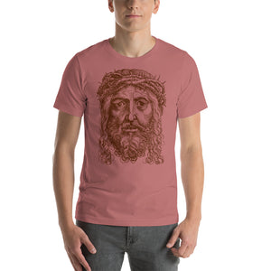 Jesus Crown of Thorns Portrait Short-Sleeve Unisex T-Shirt-t-shirt-PureDesignTees