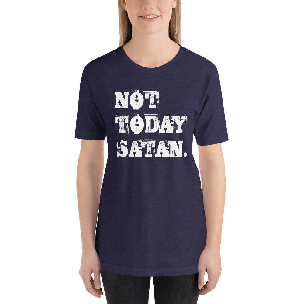 Not Today Satan. Short-Sleeve Unisex T-Shirt-T-shirt-PureDesignTees