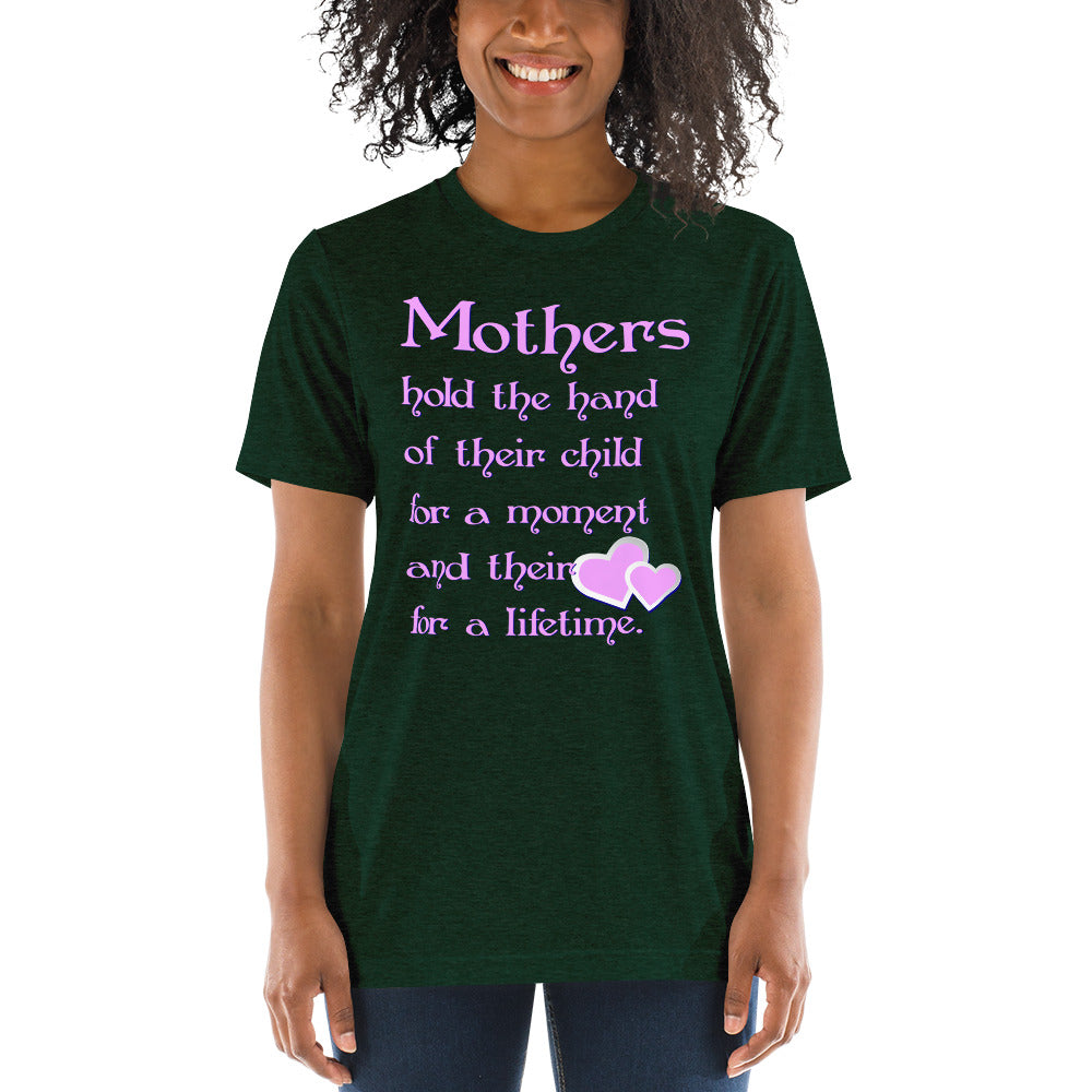 Mothers Hold the Hand Unisex Triblend Short Sleeve T-Shirt with Tear Away Label-Triblend T-shirt-PureDesignTees