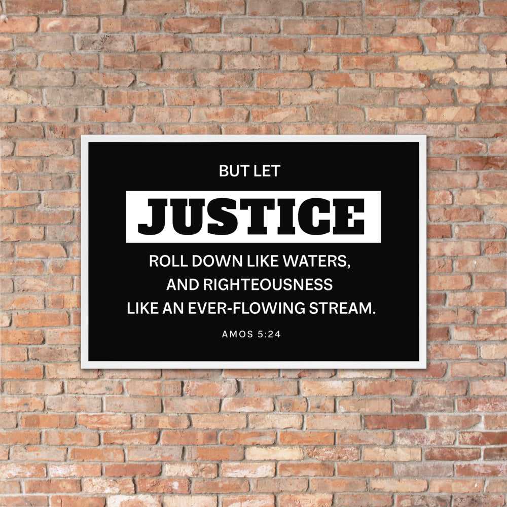 Let Justice Roll Down Framed poster-wall art-PureDesignTees