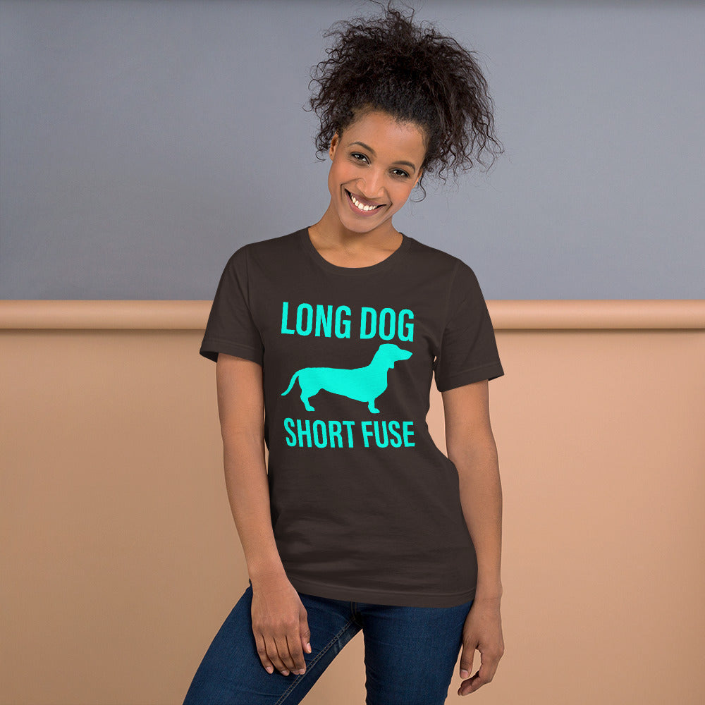 Long Dog Short Fuse Short-Sleeve Unisex T-Shirt-t-shirt-PureDesignTees