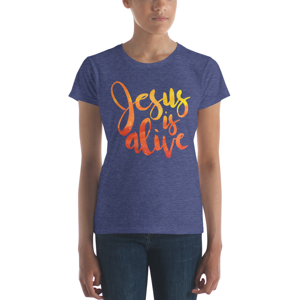 Jesus is Alive Women's short sleeve t-shirt-T-Shirt-PureDesignTees