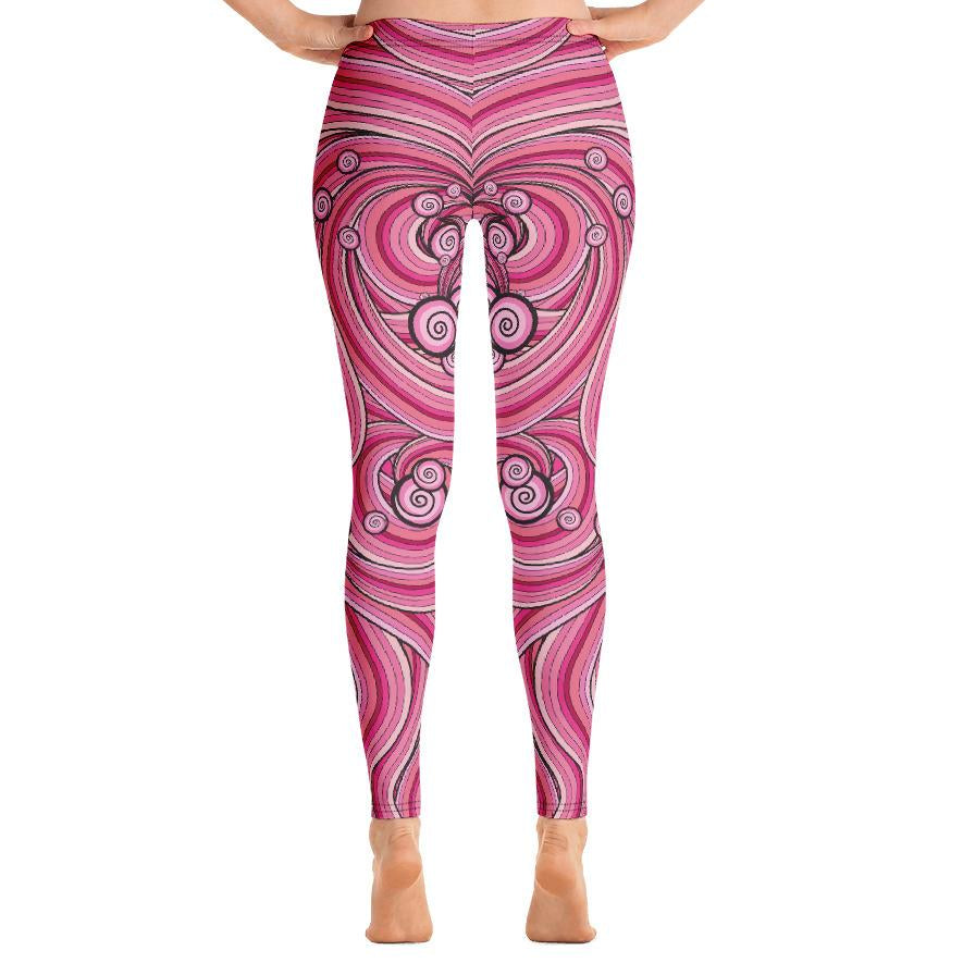 Pink Swirls Leggings-leggings-PureDesignTees