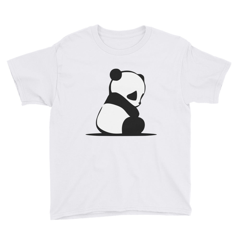 Cute Sad Shy Panda Youth Short Sleeve T-Shirt-t-shirt-PureDesignTees